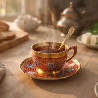 استکان نعلبکی برنز هندی