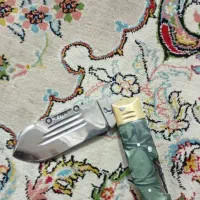 چاقو دسته کهربایی کمیاب خوشگل بزرگ سنگین