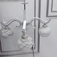 فروش یک جفت لوستر 4 شعله سفید|لوستر و چراغ آویز|شیراز, آبیاری|دیوار