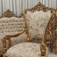 مبل ۹ نفره تمام چوب راش صفر تا صد سفارشی ورق طلا