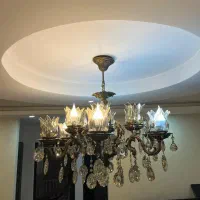 دوعدد لوستر دوازده شاخه رنگ انتیک درحد نو|لوستر و چراغ آویز|رشت, جهاد|دیوار