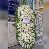 تاج گل های تسلیتی مدل آبی فیروزه ای