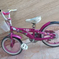 دوچرخه صورتی سایز ۱۶ در حد نو