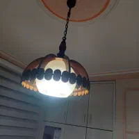 ۳ عدد لوستر  چوبی و بلوری