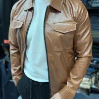 کاپشن چرم کمرکش|لباس|تبریز, |دیوار