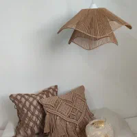 لوستر رافیا و کوسن مکرومه