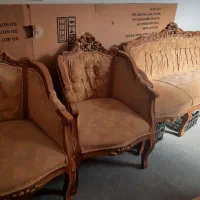 مبلمان 9نفره چوبی|مبلمان خانگی و میز عسلی|تاکستان, |دیوار