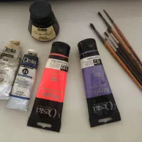 قلمو و اکریلیک و رنگ روغن و مرکب خوشنویسی