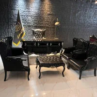 مبلمان اداری تک نفره سزار سه نفره چرم براق|دفتر کار|میانه, |دیوار