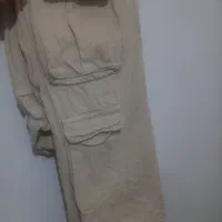 شلوار شش جیب دخترانه کرمی