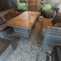 مبلمان باغی ۸نفره با میز آتشدان|مبلمان خانگی و میز عسلی|شیراز, عفیف‌آباد|دیوار