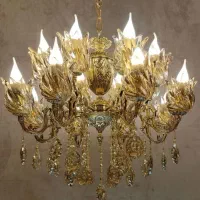 ۸ شعله ۴ شاخه بزرگ لوستر برنزادر کارمندان
