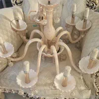 لوستر شیشه ای با آویز کریستالی