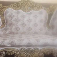 مبلمان هفت نفره با بدنه چوب گردو