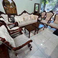 مبل ۹ نفره با جلو مبلی عسلی