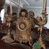 شمعدان  فرشته و ساعت طلایی