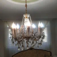 لوستر ۸ شاخه کریستال یک جفت و دوتا دیواری|لوستر و چراغ آویز|تهران, شهرک غرب|دیوار