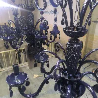 لوستر طرح باکارت سرمه ای|لوستر و چراغ آویز|کاشان, درب باغ|دیوار