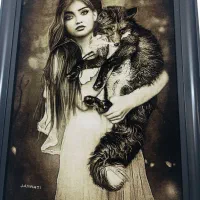 تابلو فرش دختر روباه|تابلو فرش|تبریز, |دیوار