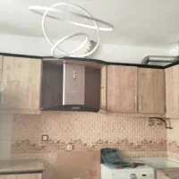 کابینت ام‌دی‌اف طرح چوب همراه سینک‌ ،هود،ابچکان