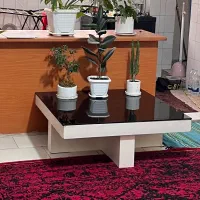 میز پذیرایی و شلف چوبی