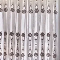 پرده حریر کتان گلدوزی ترک|پرده، رانر، رومیزی|یزد, |دیوار