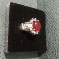 انگشتر نقره زنانه فیروزه و عقیق