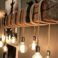 لوستر هابیتی لوستر چوبی روستیک چراغ هابیتی چلچراغ|لوستر و چراغ آویز|تهران, افسریه شمالی|دیوار