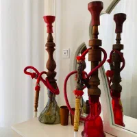 قلیان با چوب سرخدار