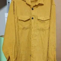 پیراهن مردانه دو جیب کبریتی خردلی