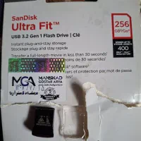 فلش Sandisk ultra fit 256GB USB 3.2 400mb/s