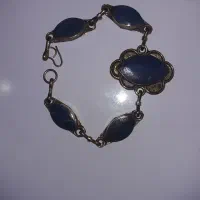 دستبند آنتیک با سنگ لاجورد