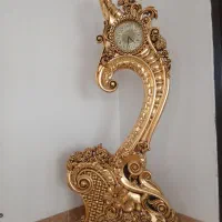 ساعت منبتی ورق طلا چوب راش