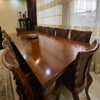 میز ناهارخوری ۱۲ نفره  پارچه مخملی نانو