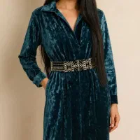 پیراهن مانتویی شیک مخمل