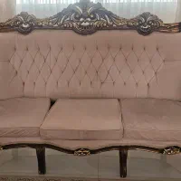 مبل هفت نفره استیل با دو عدد گل میز