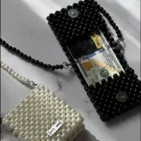 کیف مرواریدی زنانه . (ست کیف تل گلسر)مرواریدی
