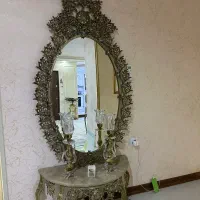 آینه کنسول و شمعدان تماما برنج