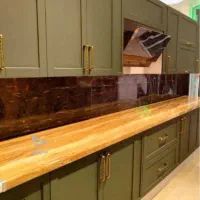 سرویس کابینت آماده آشپزخانه کلاسیک سبز پاستیلی