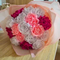 دسته گل روبانی