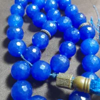 تسبیح ۳۳ دانه سنگ جیدیت آبی
