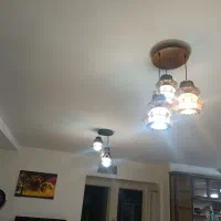 2عدد لوستر چوبی 3 شعله سالم