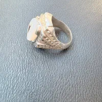 انگشتر نقره عیق تک درخت ۲لایه مخراج زمرد|جواهرات|گرگان, |دیوار