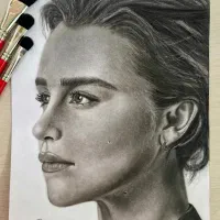 طراحی چهرهبا تکنیک سیاه قلم هایپررئال|تابلو، نقاشی، عکس|اندیشه, اندیشه فاز ۱|دیوار