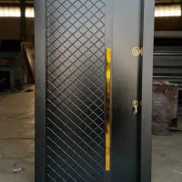 درب ضدسرقت فلز مشکی نرده شیشه ای، کامپوزیت کد D103