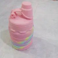 قمقمه و بطری سیلیکونی در رنگ های آبی  وصورتی