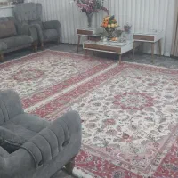 یک جفت فرش دستبافت کاشمر با دوتا قالیچه