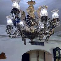 لوستر ۶ شاخه برنزی اصل طرح فرشته|لوستر و چراغ آویز|تهران, پاسداران|دیوار