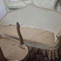 مبل استیل ۱۳ نفره بهمراه میز پذیرایی بیضی شکل