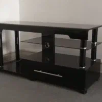 زیر تلویزیونی شیشه‌ای شیک